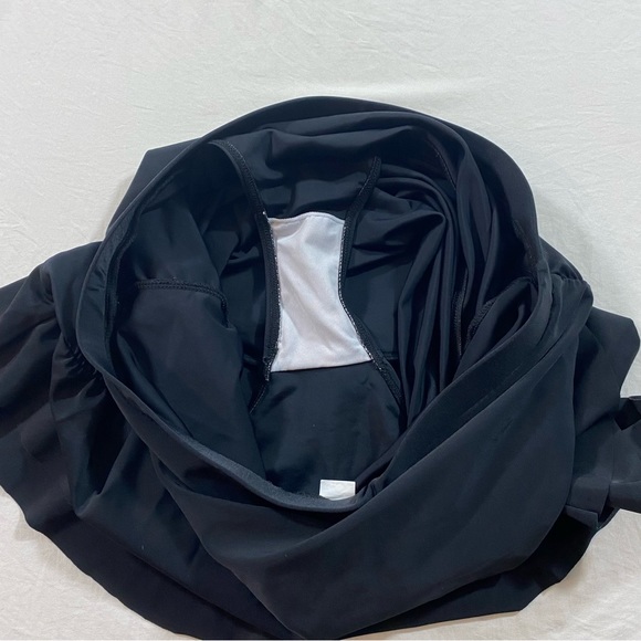 Swim Skirt Women’s Large High Waist Black Shirred sides Panty lined swimsuit - Picture 4 of 8